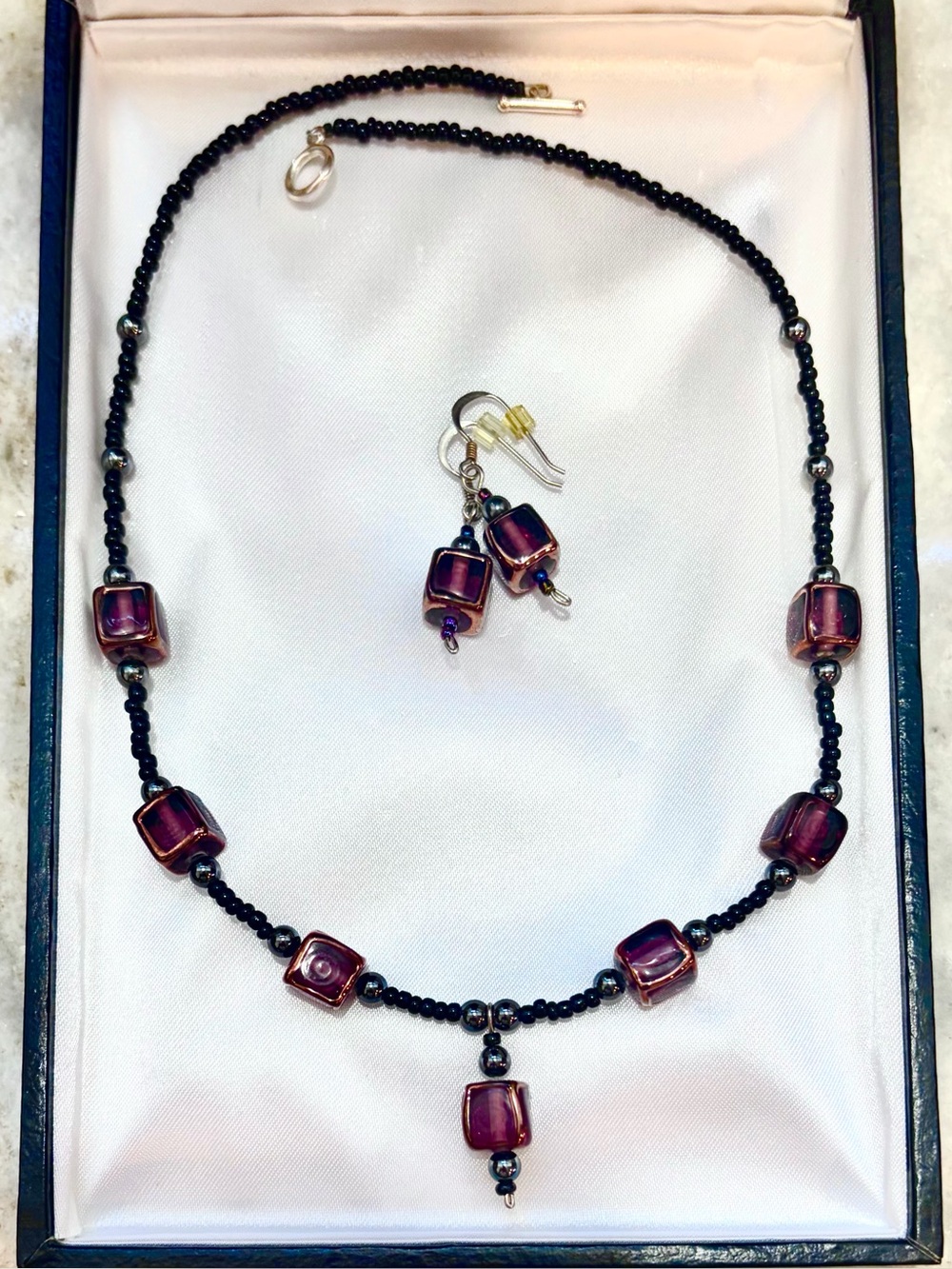 NEW! Glass Bead Necklace & Earrings
